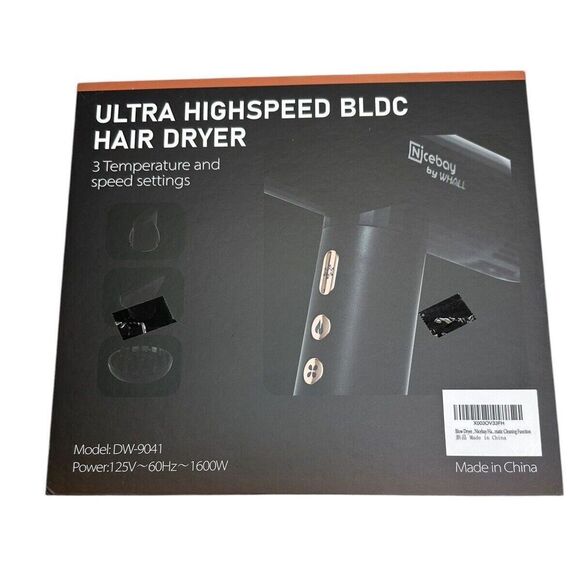 Nicebay Ionic Hair Dryer, Professional Blow Dryer with 3 Attachments Open Box - Picture 5 of 12